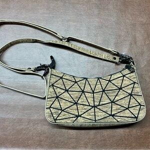 Dzolik Geometric Patterned Tan and Black Women's Purse